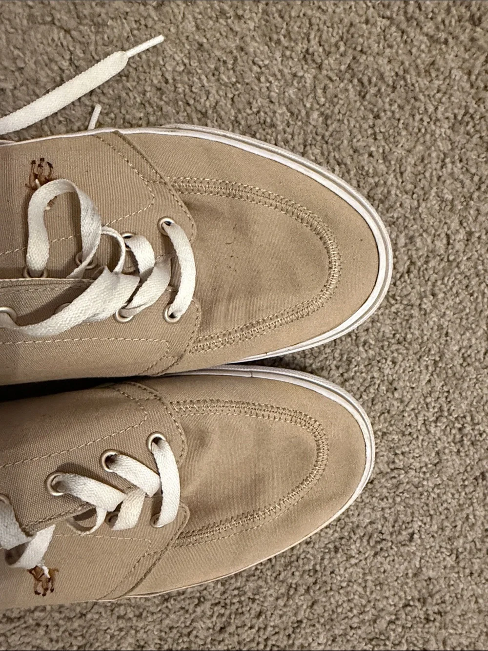 Polo by Ralph Lauren Tan Canvas Low-Top Sneakers